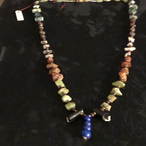 VTG 24”Green Garnet/Garnet/Tourmaline/Lapis lazuli/Etc -Natural Stone Necklace - Picture 14 of 16